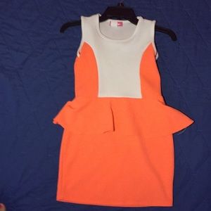 Orange and white professional dress